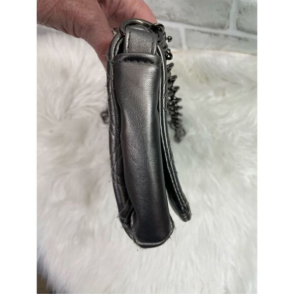 Kate Landry Plaid Silver Pattern Metal Studs Animal Print Inside Shoulder Bag - Picture 3 of 13